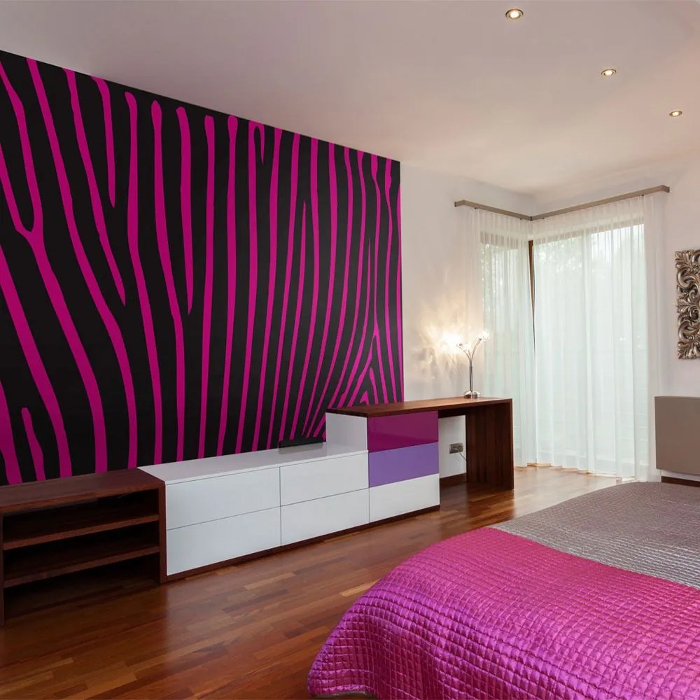 Fototapeta - Zebra pattern (violet) 200x154