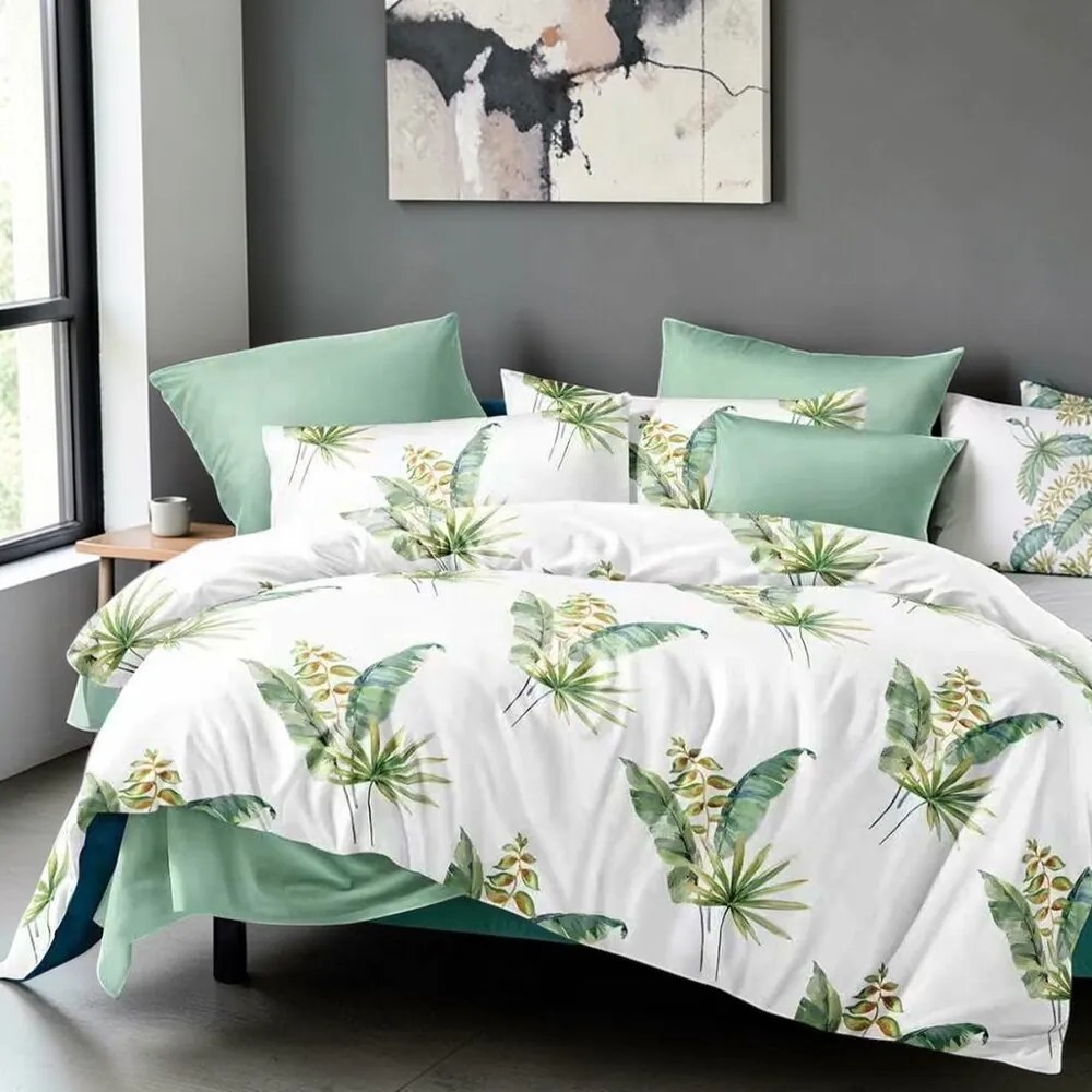 Bavlnené obliečky Homa BODRA GREEN 7-dielna sada 140x200 cm