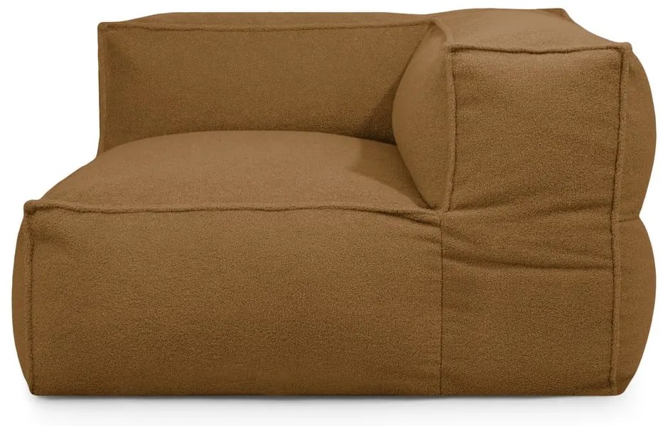 Hnedý sedací vak z textílie buklé Mass Corner 125 Right – SLOWDOWN