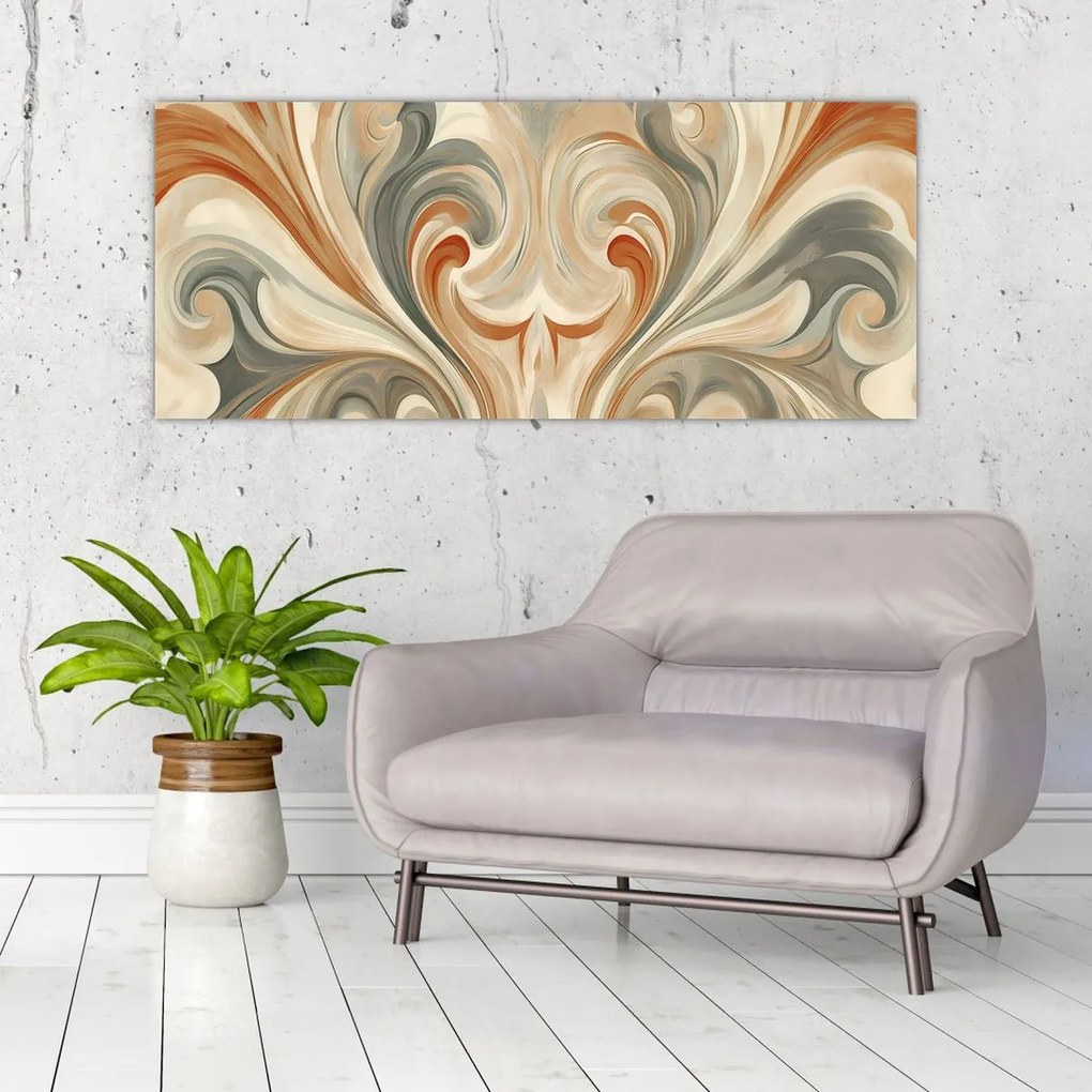 Obraz - Vír v zemitých farbách (120x50 cm)