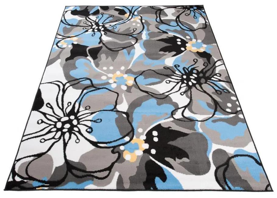 Kusový koberec PP Veľké kvety modrý 120x170cm