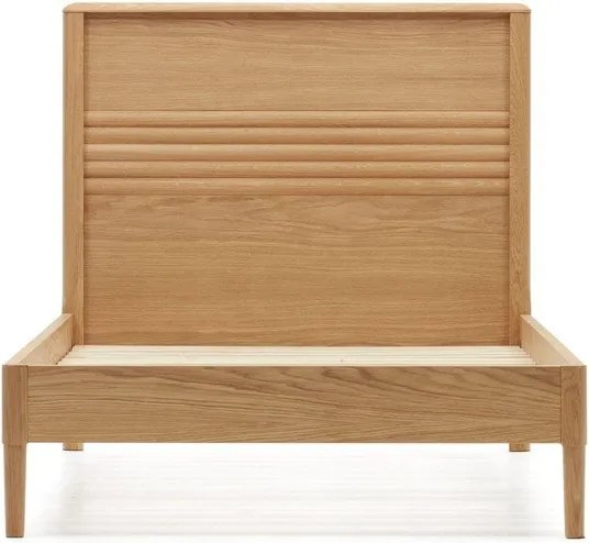 Jednolôžková posteľ z dubového dreva s roštom v prírodnej farbe 90x200 cm Lenon – Kave Home