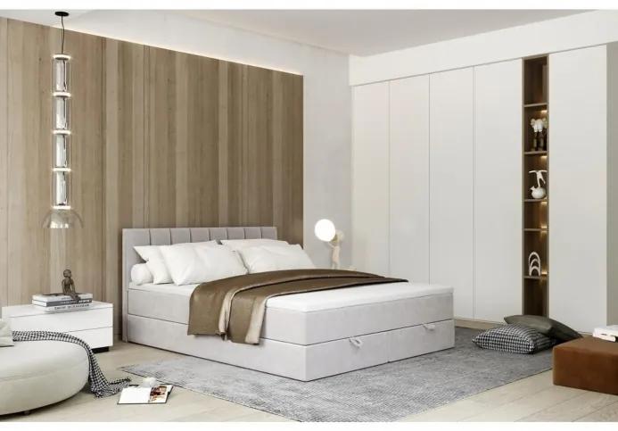 Moderná čalúnená posteľ 160x200 CORNELIE - sivá