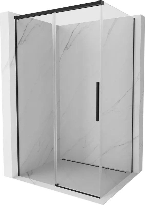 Mexen Rox, posuvný sprchový kút 160 x 110 cm, číre sklo, čierny profil, 8C2-160-110-70-00