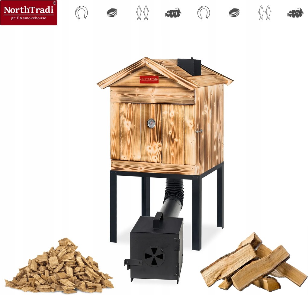 TRENDIE Udiareň drevená s kovovým komínom