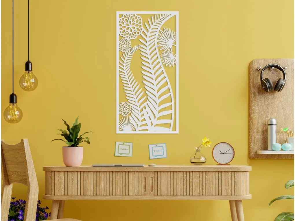 drevko Vyrezávaný obraz Paprade Rozmer obrazu: 44,5 x 22,5 cm, Farba dekorácie: Čierna