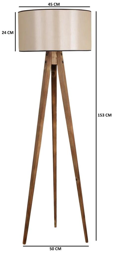 Stojacia lampa Lambader 153 cm hnedá/béžová