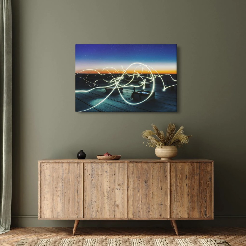 Obraz - pohľad na oblohu zo strechy (90x60 cm)