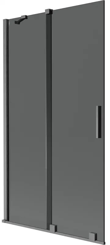 Mexen Velar, 2-krídlová posuvná vaňová zástena 100 x 150 cm, 8mm šedé sklo, grafit brúsený, 896-100-000-41-66