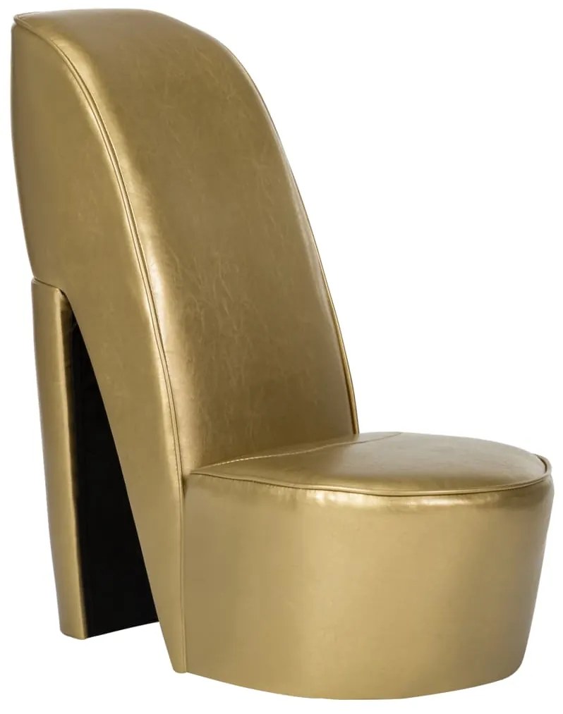 vidaXL Kreslo v tvare topánky zlaté umelá koža