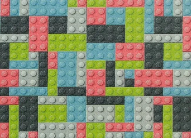 Detský metrážny koberec Lego pastelový