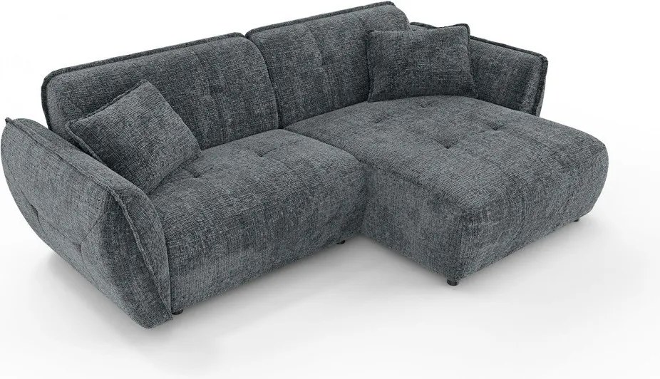 Tmavosivá ženilková rohová pohovka (pravý roh/s leňoškou) Nelia – Ropez