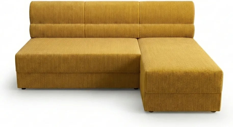 Rozkladacia obojstranná sedacia súprava do L TAVERO SLIM 201x140 cm, horčicová