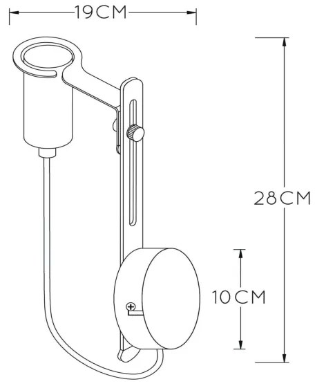 Lucide 45278/01/30 - Nástenné svietidlo MALCOLM 1xE27/60W/230V