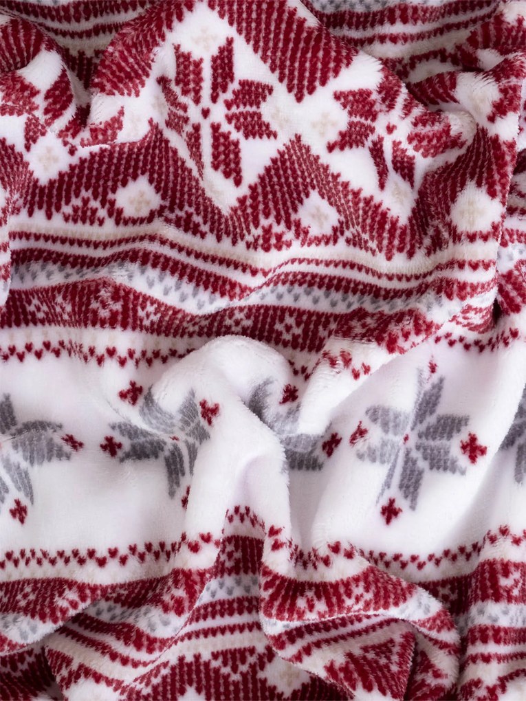 Predĺžené obliečky mikroplyš Exclusive – Winter červené