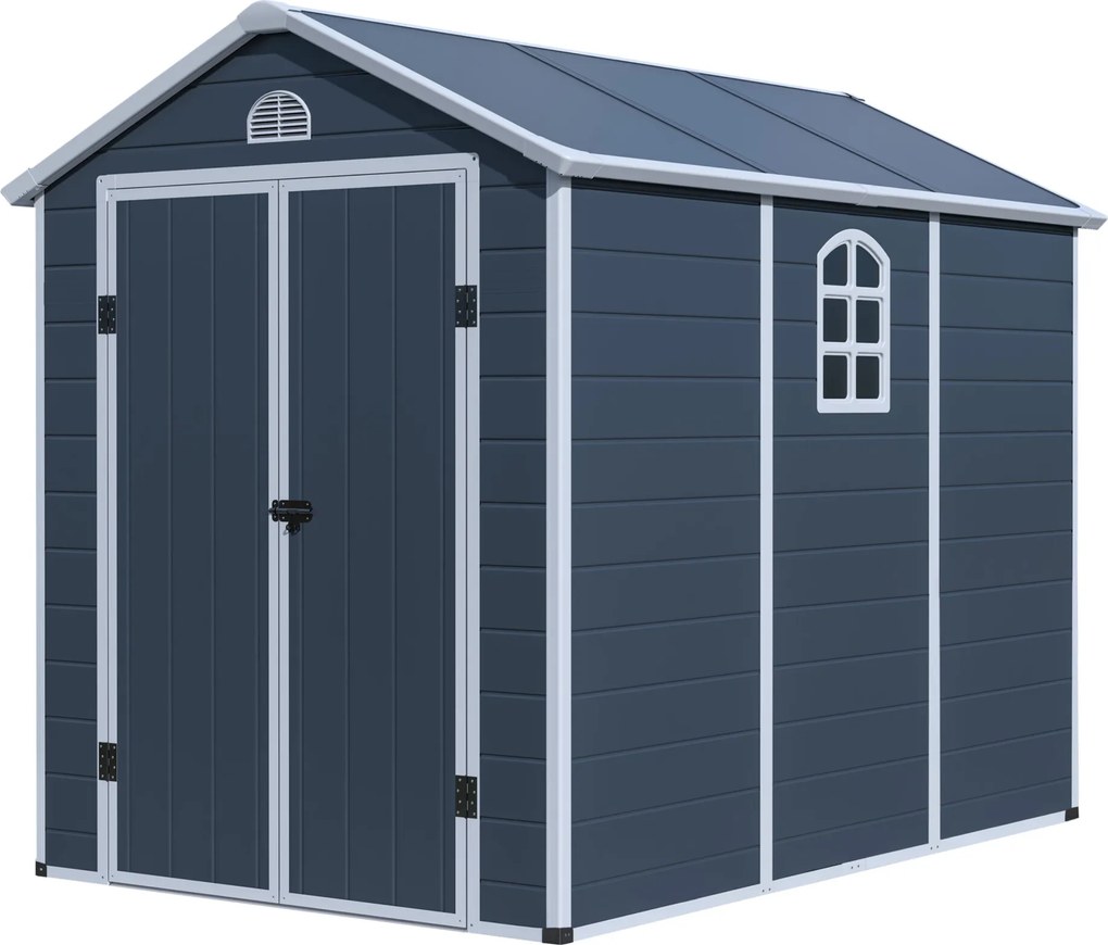 Záhradný domček G21 Boston 670 - 241 x 278 cm, plastový, šedý