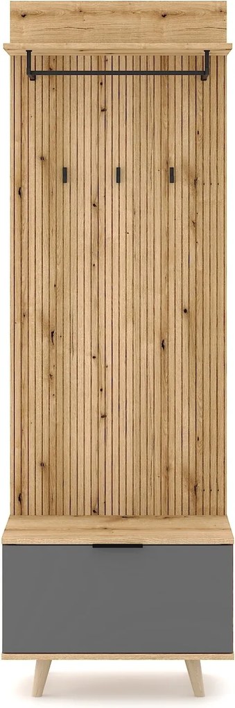 Předsíňová stěna Nordic 65 cm dub Evoke/grafit
