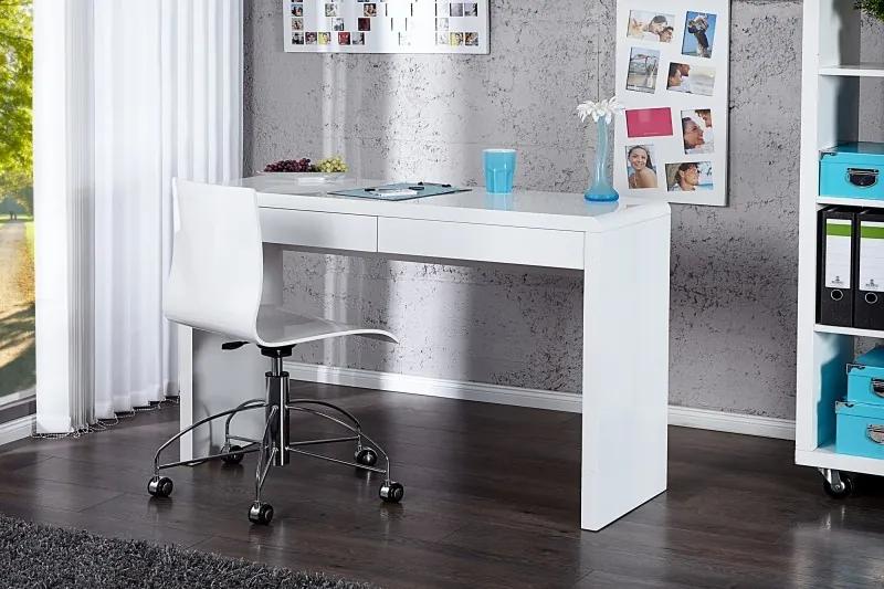 Písací stôl Sensation biely s vysokým leskom 120cm