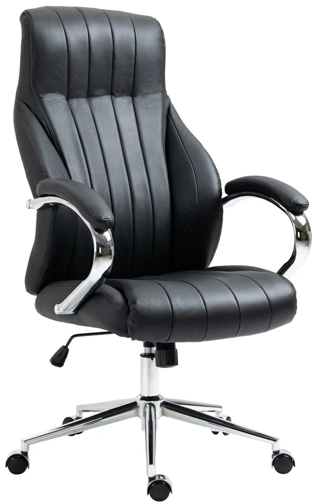 Kancelárska stolička Wigan - koža - Čierna