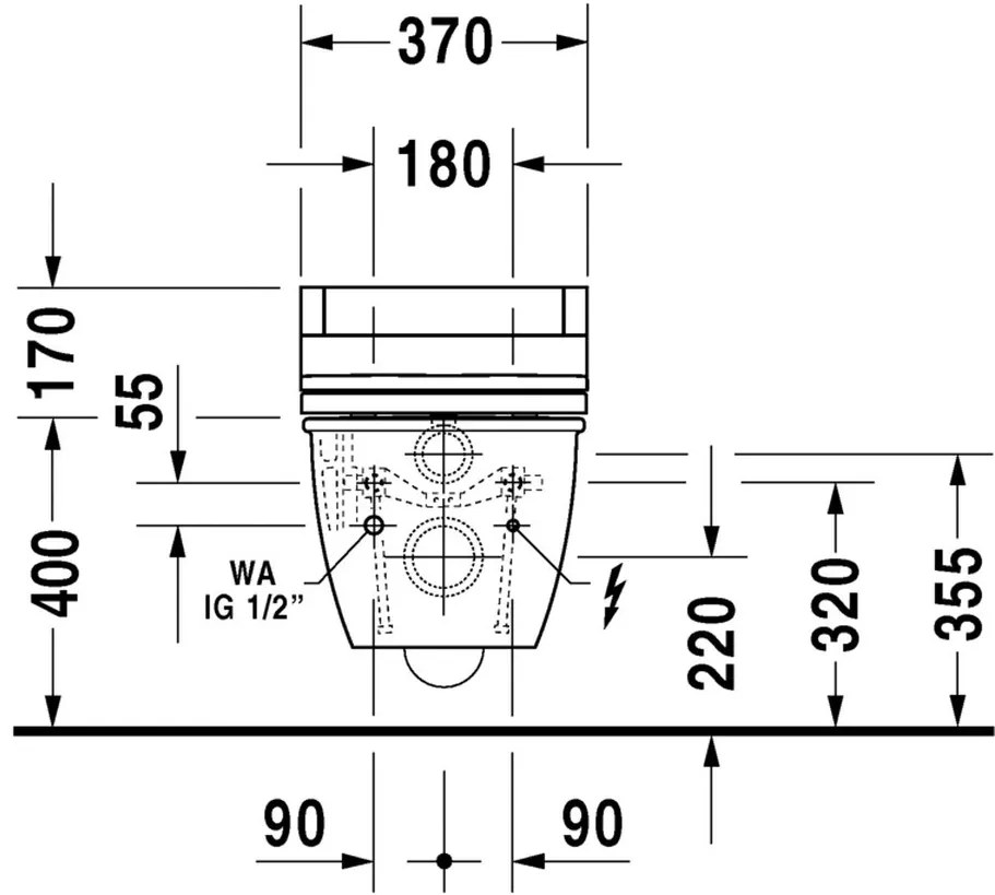 Duravit Darling New - Závesné WC 37x62 cm, biela 2544590000