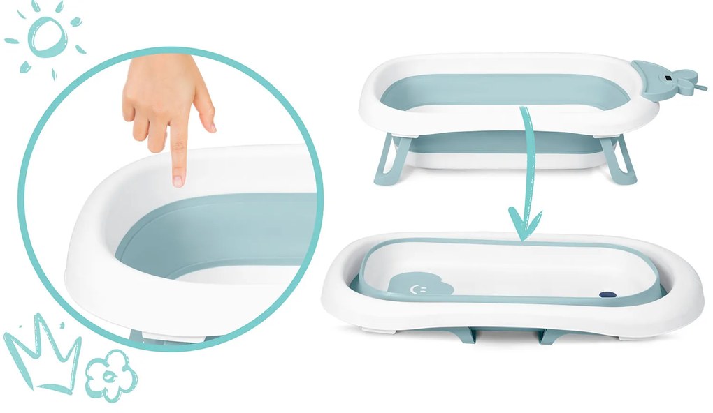 Ricokids Detská vanička s teplomerom RK-282 biela a modrá