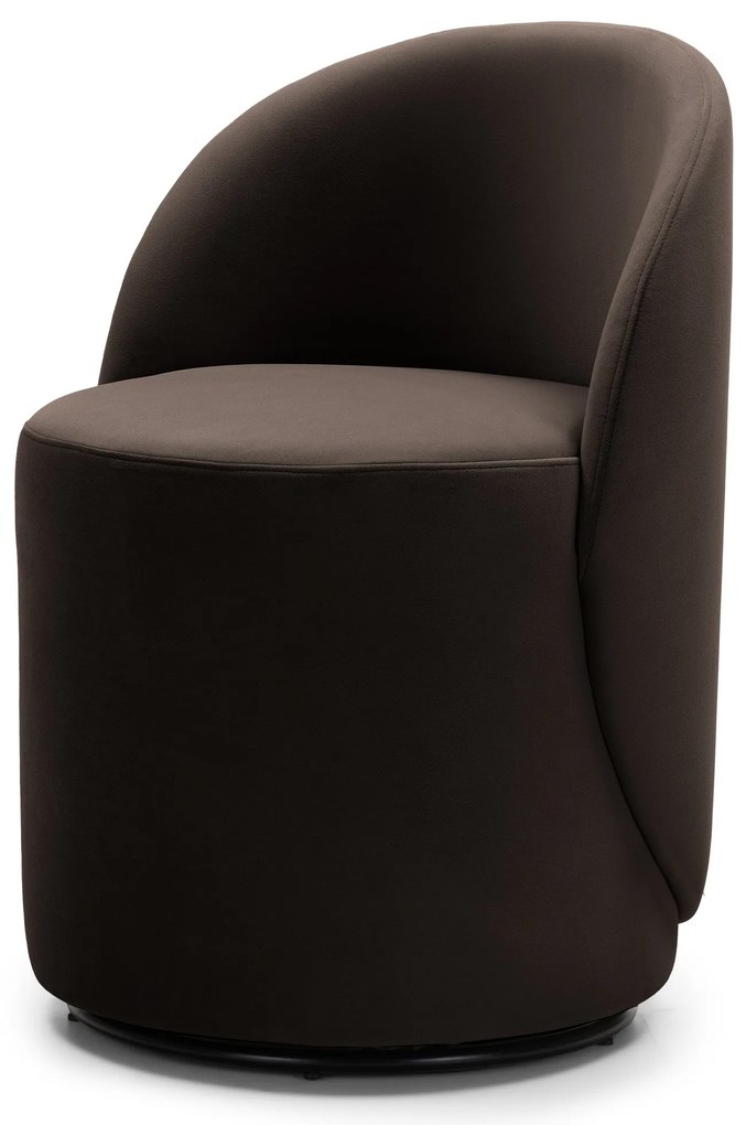 Otočné designové křeslo Enzo velur čokoládové