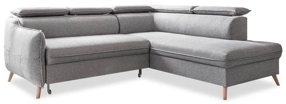 Svetlosivá rozkladacia rohová pohovka (pravý roh) Sweet Harmony – Miuform