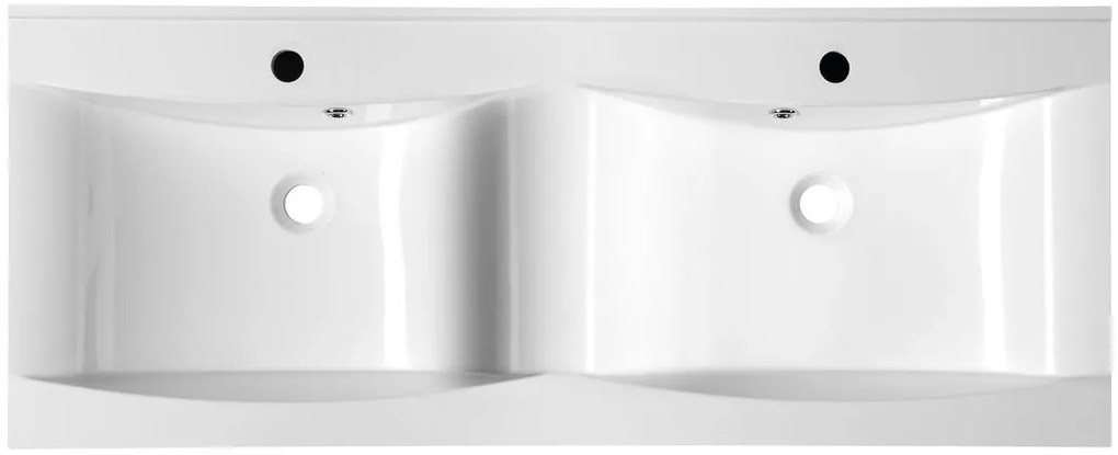 Sapho Sapho, LUCIOLA dvojumývadlo 120x48cm, liaty mramor, biela, 50122