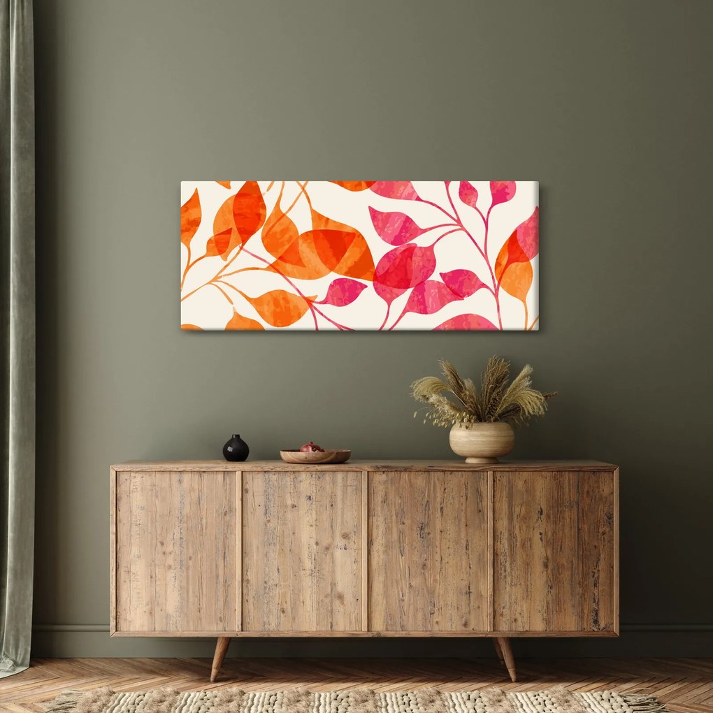 Obraz - Oranžové lístie (120x50 cm)