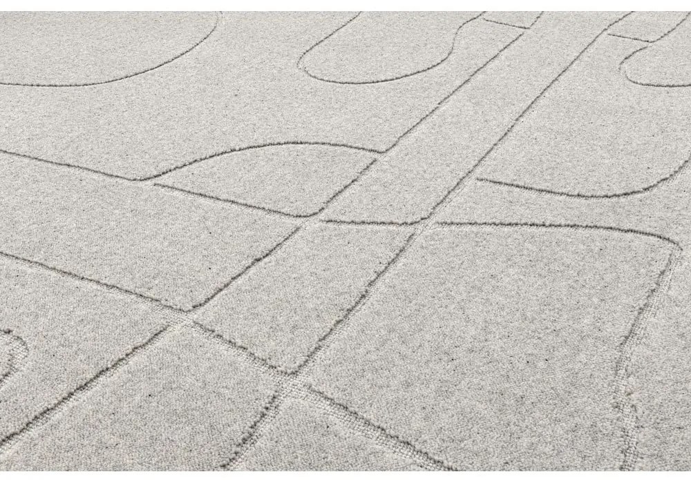 Svetlosivý vlnený koberec 200x300 cm Morphic – Agnella