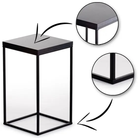 Stojan na kvety BASICLOFT 40x24 čierna