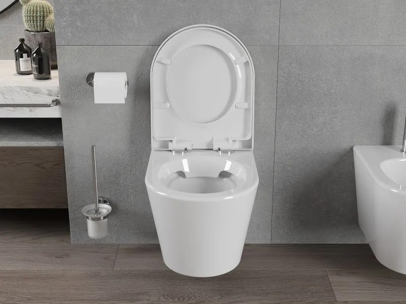 Mexen Rico závesné wc Rimless s toaletným sedátkom z duroplastu, biela - 30720200