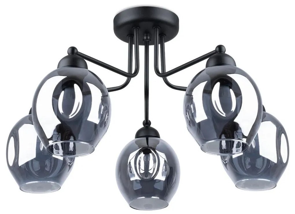 Sollux SL.1145 - Luster na tyči FILLAN 5xE27/60W/230V čierna