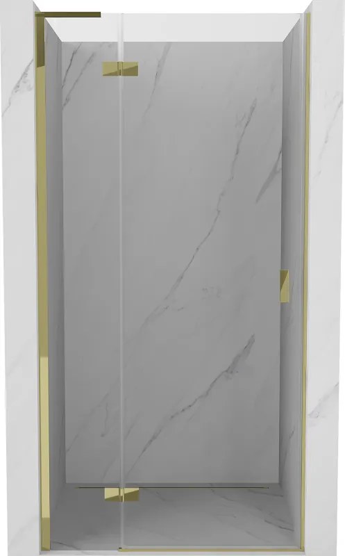 Mexen Mist-H L, 1-krídlové sprchové dvere ľavé 70 cm, číre sklo, zlatý lesklý profil, 8A5L-070-000-50-00-L