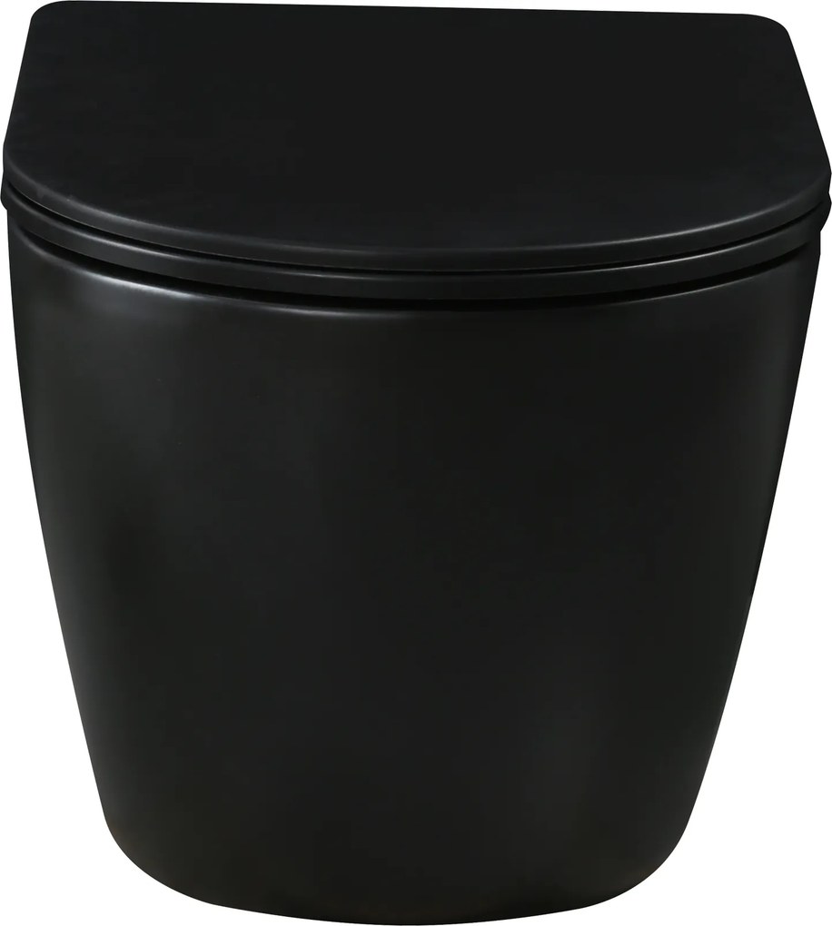 Invena Tavro, závesná misa 490x360x350 mm + WC sedadlo, QFS, čierna matná, INV-CE-71-005-Y