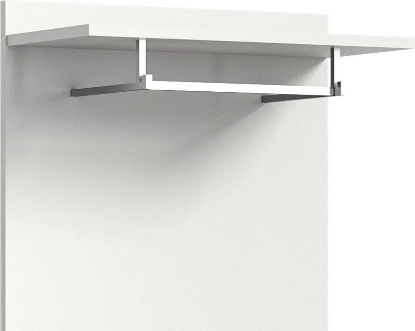 Nástenný šatníkový panel Prego, 55 cm, biely