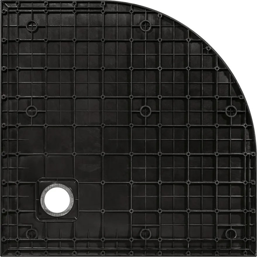 Besco Štvrťkruhová sprchová vanička z SMC kompozitu VEXO BLACK HR 90x90 BESCO-Rozmery: 90x90