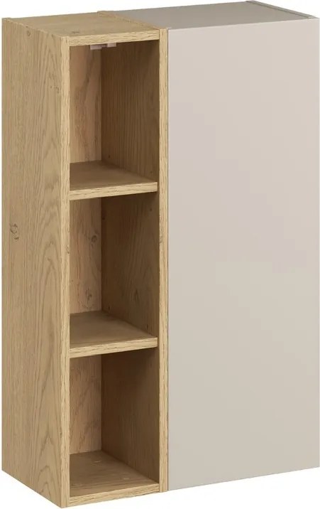 Závesná kúpeľňová skrinka UNI 50 cm kašmírová/dub cremona