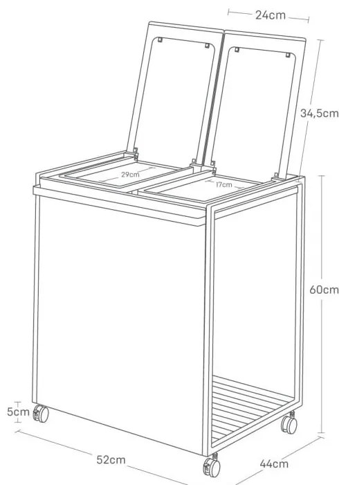 Biely kovový odpadkový kôš na triedený odpad Tower – YAMAZAKI