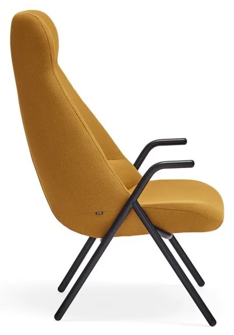 Žlté kreslo Teulat Dins, výška 114 cm