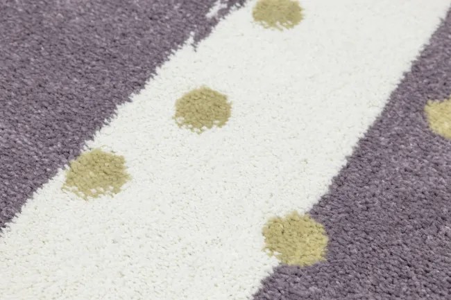 Koberec LIMA M044A krémový / fialový / zlatý kruh