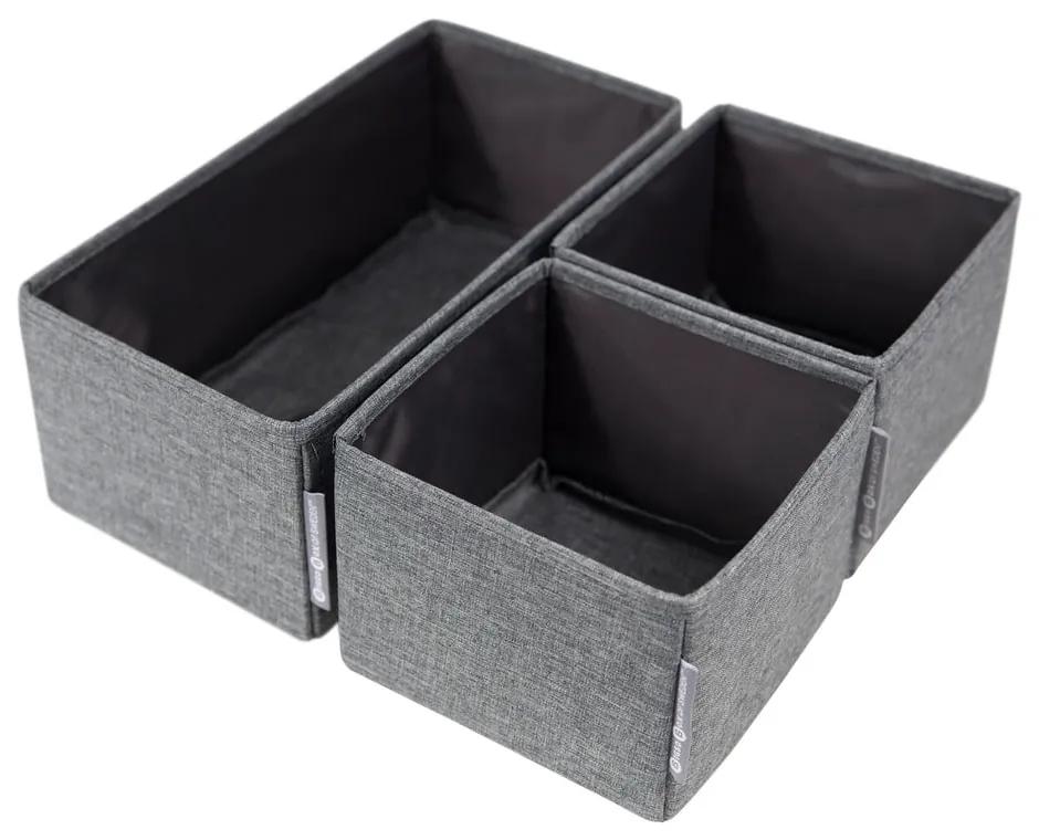 Súprava 3 sivých organizérov Bigso Box of Sweden Drawer