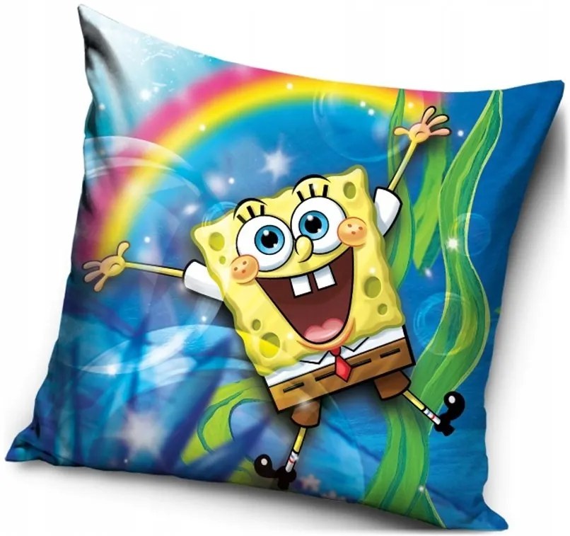 Vankúš SpongeBob a dúha - 40 x 40 cm