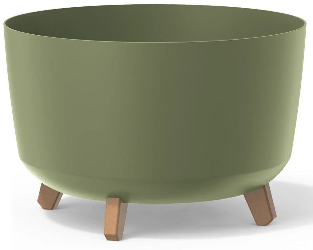 Plastový kvetináč na nožičkách DGRL400 39 cm - zelená