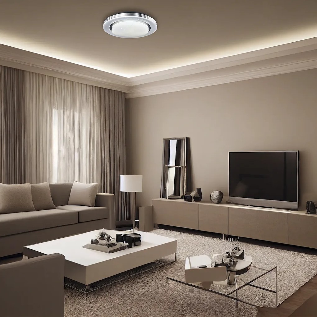 Stropné LED svietidlo Kelly, 1x LED 48w, 3000-6000k, b/s, s ovládačom