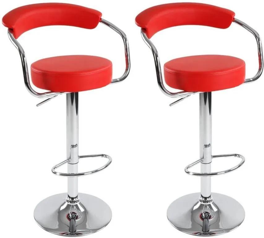 Sada barových stoličiek 2 ks, červená, 53 x 105 x 52 cm