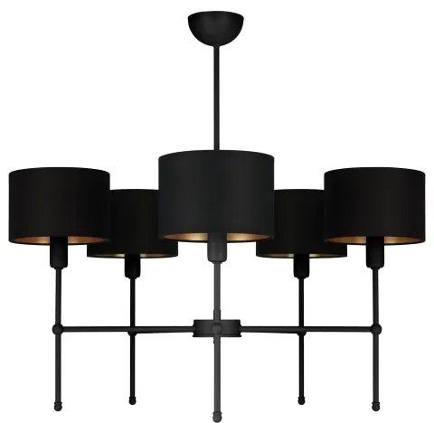 Luster na tyči MADELA 5xE14/40W/230V čierna