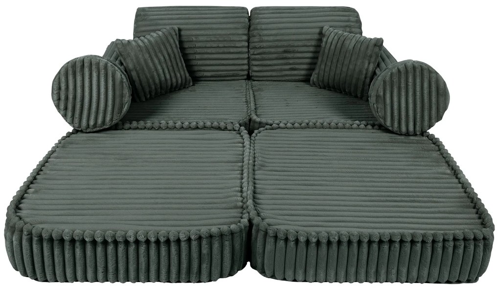 MeowBaby® Churros detská pohovka Plus, Pine Forest Green
