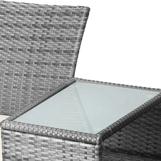 InternetovaZahrada - Záhradná ratanová lavica 143x55x88 cm - sivá