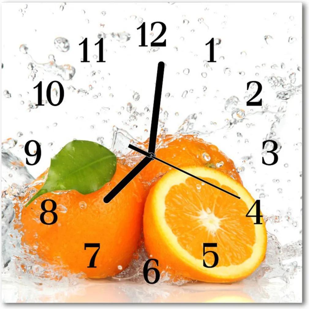 Skleněné hodiny čtvercové pomeranče